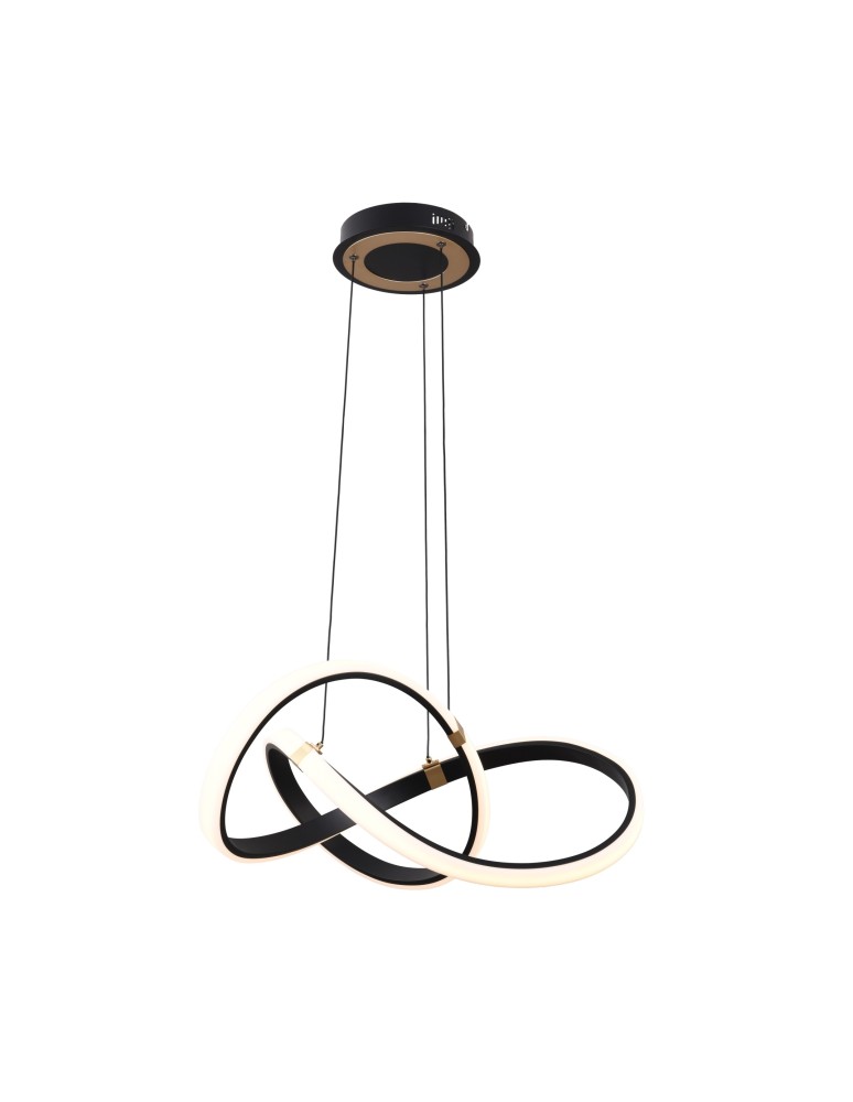 LED pendant lamps - Zuma Line Indigo Pendant Lamp Black Matte/Gold Md9717-1-3Bgd - product kolory-swiatla.pl 1