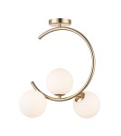 Ceiling lamps spheres - Zuma Line Molecule French Gold Ceiling Lamp C0454-03Q-F7Aa. - product 1
