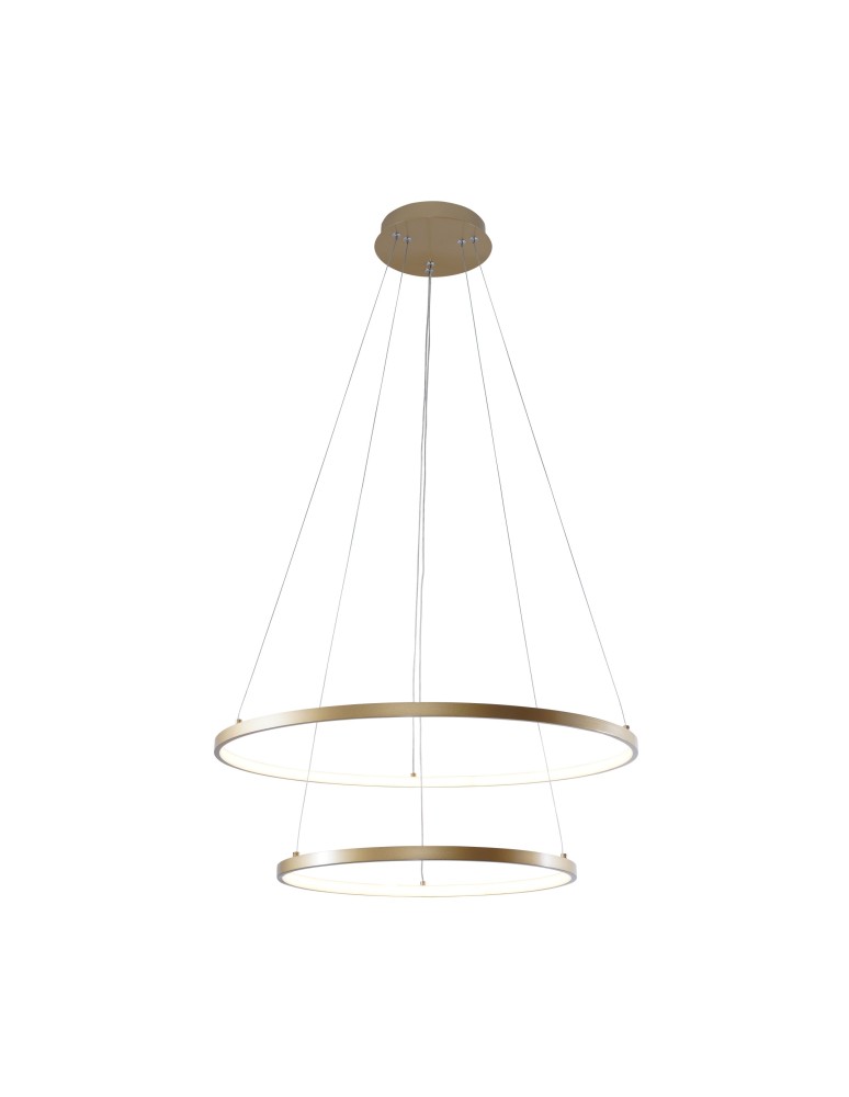 Pendant lamps circles - Zuma Line Breno Pendant with Light Colour Switch 3000K/4000K/6000K Gold 18140GD-2. - product kolory-swiatla.pl 1