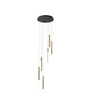 Wooden pendant lamps - Zuma Line Eliot Pendant Lamp Light Wood/Matte Black Md4768-6-3Bmt - product 2