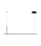 Pendant lamps over desk - Zuma Line Claud Pendant with Light Colour Switch 3000K/4000K/6000K Black/Wood 22806M-Wood. - product 1