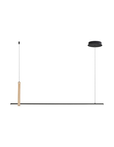 Zuma Line Claud Pendant with Light Colour Switch 3000K/4000K/6000K Black/Wood 22806M-Wood.