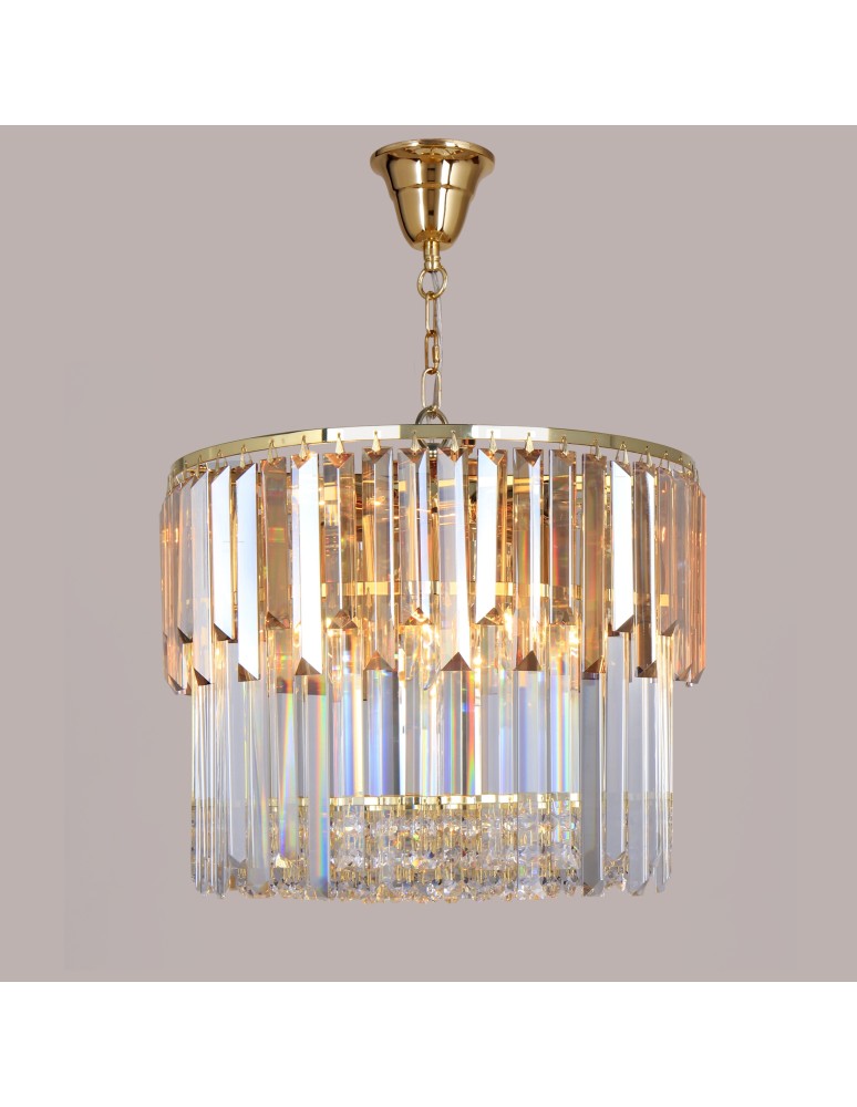 Glamour pendant lamps - Zuma Line Camille Pendant Lamp Gold/Bright+Amber 19101/8. - product kolory-swiatla.pl 3