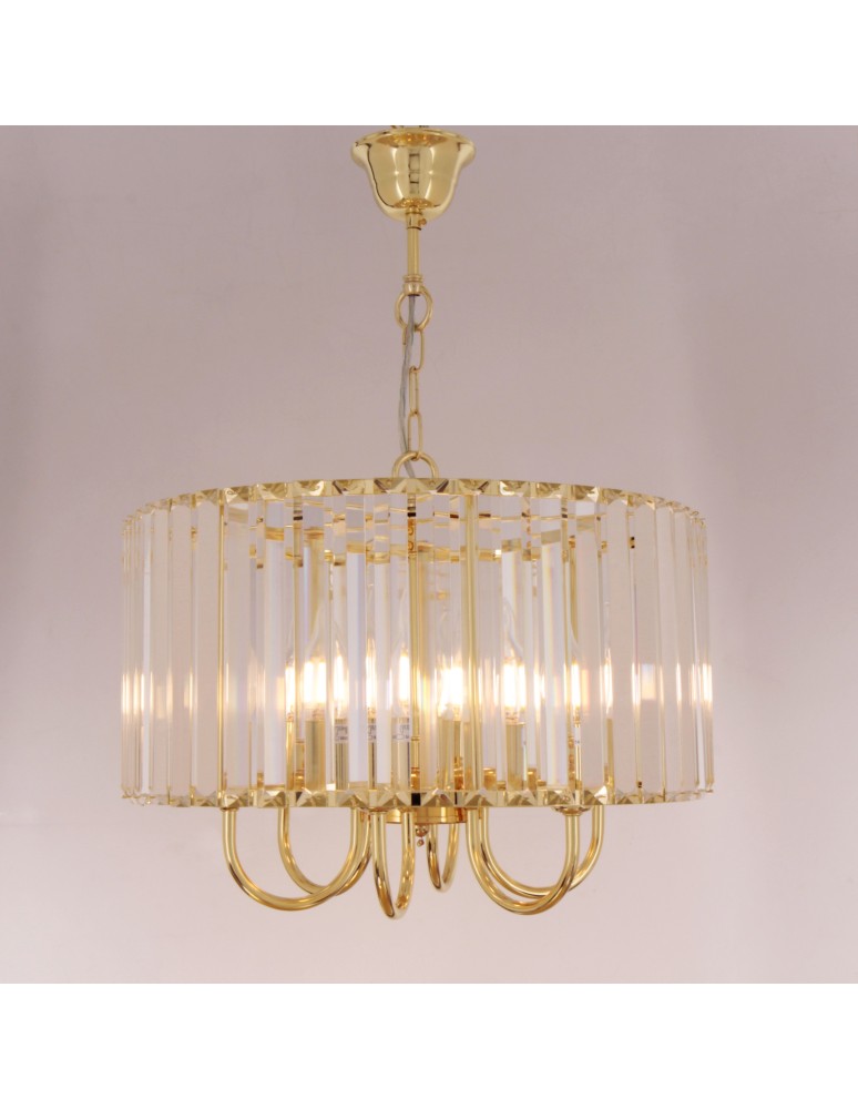Glamour pendant lamps - Zuma Line Paris Pendant Lamp Gold/Transparent 1906/6 - product kolory-swiatla.pl 3