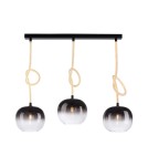 Pendant lamps - Paul Neuhaus Luma 3 Pendant Illuminated Wire Glass Shade 3Xe27 Black 2411-18 - product 1