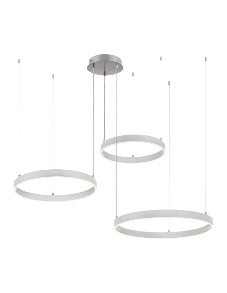 Pendant lamps - Leuchten Direkt Lilluti Pendant Remote Control Separately Each Ring Warm Color 3000K Aluminum 15156-55 - product kolory-swiatla.pl 1