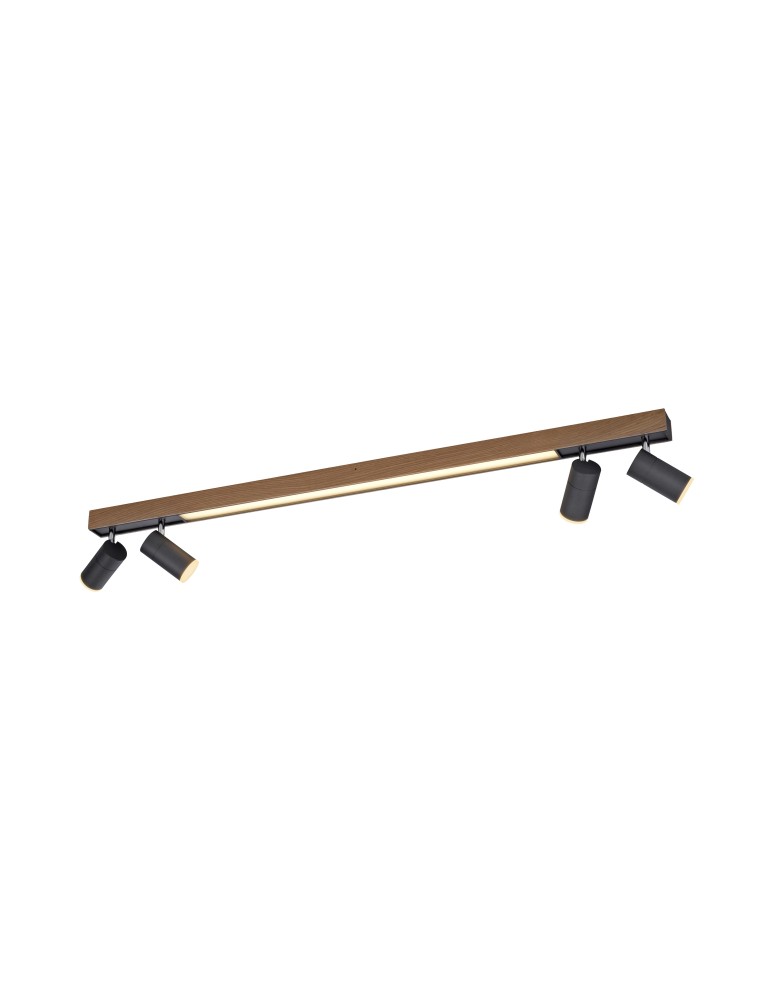 Ceiling lamps - Paul Neuhaus Pure-Lines Ceiling Light with Spotlights Remote Control Color and Dimming, Night Mode Natural Wood 6121-79 - product kolory-swiatla.pl 1