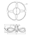 LED ceiling lamps - Zuma Line Abro Ceiling Modern Black/French Gold/Grey Mx5520-4-3Bbdt. - product 3