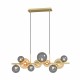 Zuma Line Villa Lampa Wisząca Złoty/Szary/Bursztynowy Md5918-10-Egn
