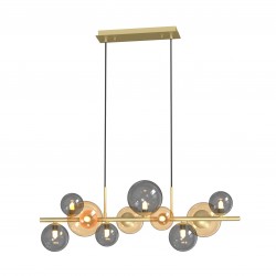 Zuma Line Villa Lampa Wisząca Złoty/Szary/Bursztynowy Md5918-10-Egn
