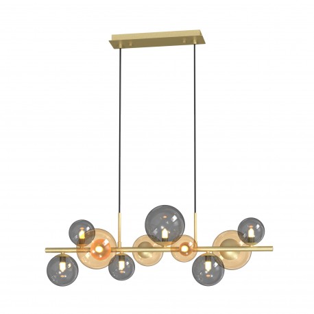 Zuma Line Villa Lampa Wisząca Złoty/Szary/Bursztynowy Md5918-10-Egn