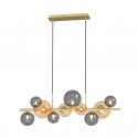 Zuma Line Villa Lampa Wisząca Złoty/Szary/Bursztynowy Md5918-10-Egn