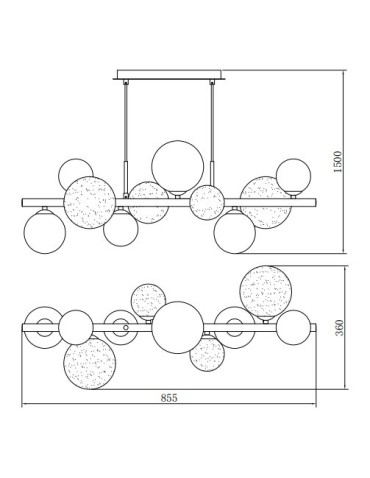 Zuma Line Villa Lampa Wisząca Złoty/Szary/Bursztynowy Md5918-10-Egn - produkt 2