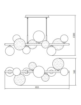 Zuma Line Villa Lampa Wisząca Złoty/Szary/Bursztynowy Md5918-10-Egn - produkt 2