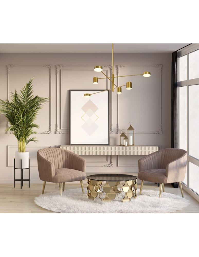 LED pendant lamps - Italux Remdal Pendant Gold 6xLED 36W 4000K PND-16374-6-COP-GD-4K - product kolory-swiatla.pl 2