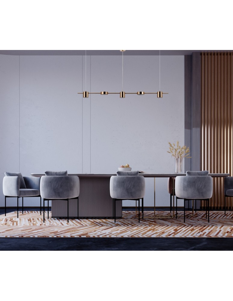 LED pendant lamps - Italux Remdal Pendant Brass 5xLED 30W 4000K PND-16374-5-COP-GD-4K - product kolory-swiatla.pl 3