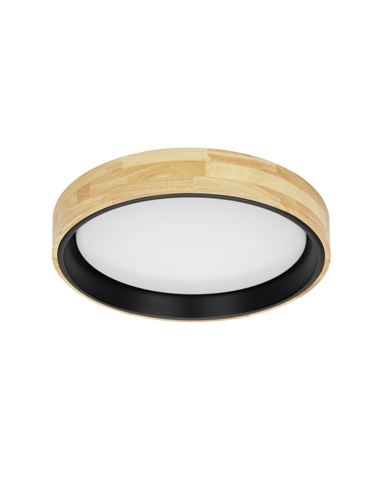Wooden ceiling lamps - Italux Campelo Plafond Wooden, Black 1xLED 25W 4000K PLF-4350-25W-WD-BK-4K - product kolory-swiatla.pl 1