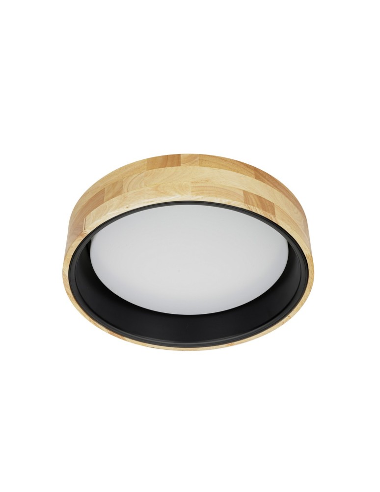 Wooden ceiling lamps - Italux Campelo Plafond Wooden, Black 1xLED 20W 4000K PLF-4350-20W-WD-BK-4K - product kolory-swiatla.pl 1