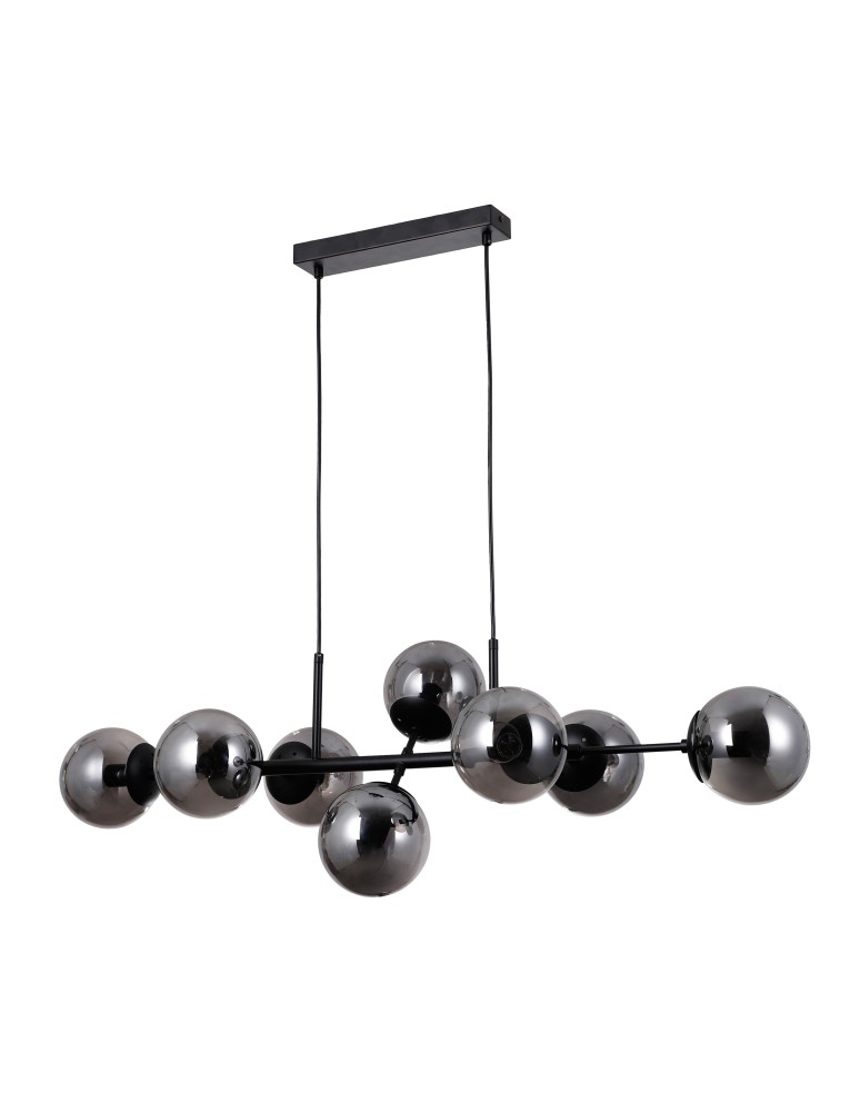 Pendant lamps spheres - Italux Molite Pendant Black 8xE14 5W PND-1098-8-BL - product kolory-swiatla.pl 1
