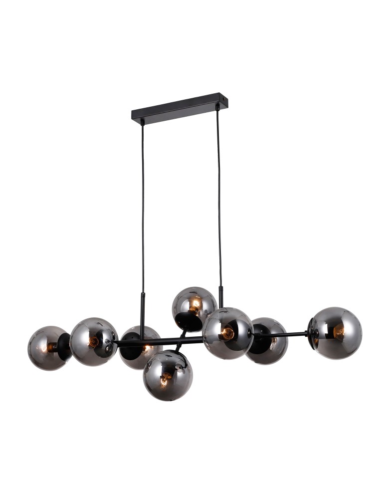Pendant lamps spheres - Italux Molite Pendant Black 8xE14 5W PND-1098-8-BL - product kolory-swiatla.pl 2