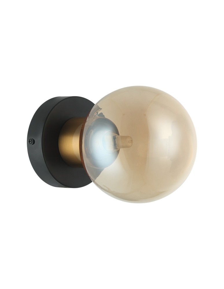 Wall lamps spheres - Italux Bletter Wall lamp Black, Amber 1xG9 25W WL-5225-1-BRO-AMB - product kolory-swiatla.pl 2