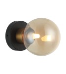 Wall lamps spheres - Italux Bletter Wall lamp Black, Amber 1xG9 25W WL-5225-1-BRO-AMB - product 1