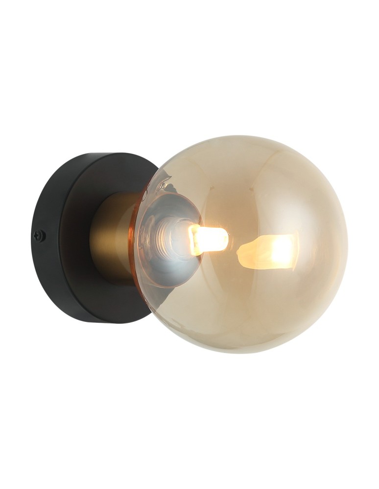 Wall lamps spheres - Italux Bletter Wall lamp Black, Amber 1xG9 25W WL-5225-1-BRO-AMB - product kolory-swiatla.pl 1