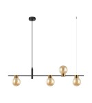 Pendant lamps over the island - Italux Bletter Pendant Black, Amber 4xG9 25W PND-5225-4-BK-AMB - product 1