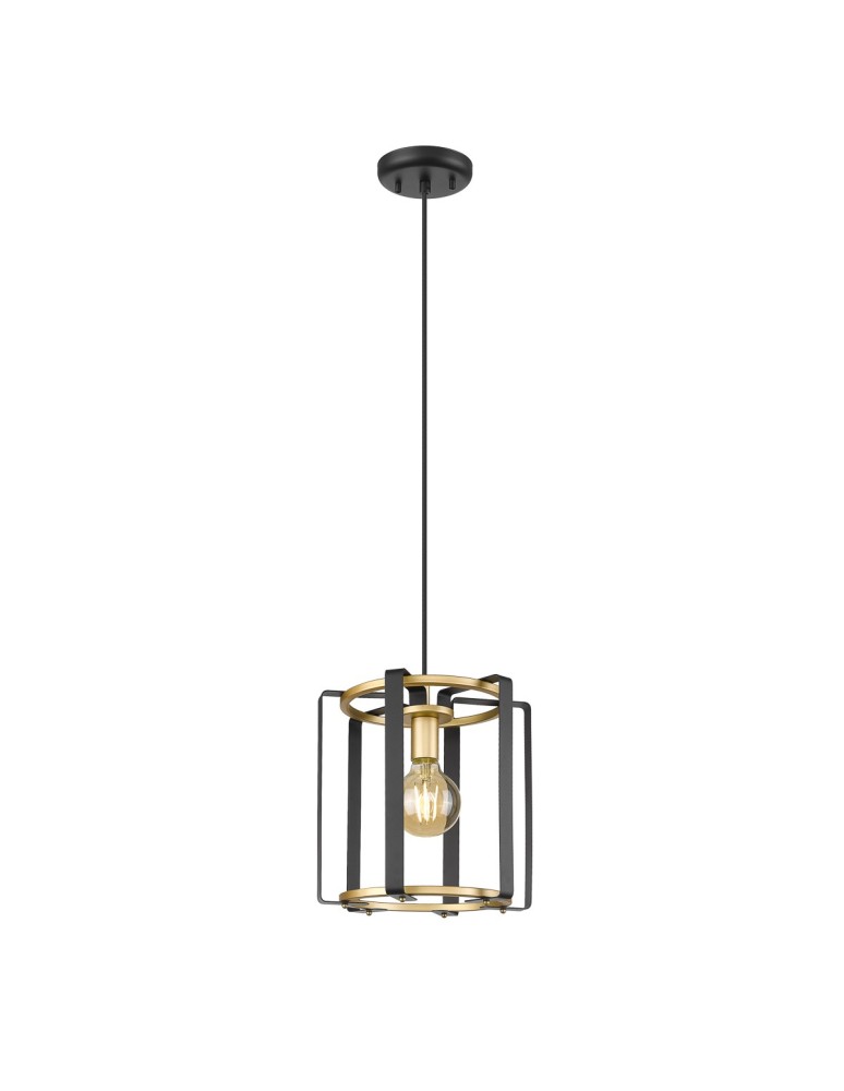 Single pendant lamps - Italux Primero Pendant Gold, matte black 1xE27 60W PND-44003-1-BK-GD - product kolory-swiatla.pl 2