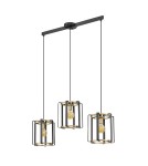 Pendant lamps on a strip - Italux Primero Pendant Gold, matte black 3xE27 60W PND-44003-3-BK-GD - product 1