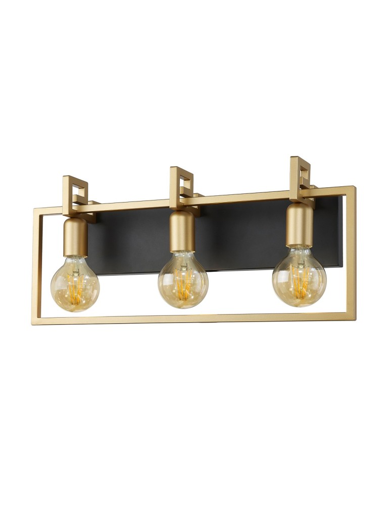 Wall lamps - Italux Primero Wall lamp Gold, matte black 3xE27 60W WL-44003-3-BK-GD - product kolory-swiatla.pl 2