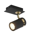 Spotlight ceiling lamps - Italux Verano Spotlight/Spot Black matte, gold chrome 1xGU10 35W SPL-2031-1 - product 1