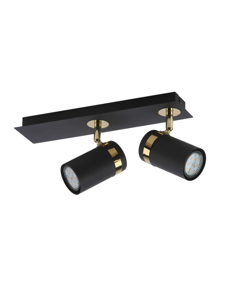Spotlight ceiling lamps - Italux Verano Spotlight/Spot Black matte, gold chrome 2xGU10 35W SPL-2031-2 - product kolory-swiatla.pl 2