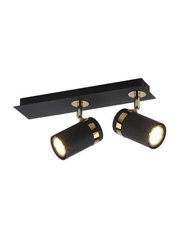 Italux Verano Spotlight/Spot Black matte, gold chrome 2xGU10 35W SPL-2031-2