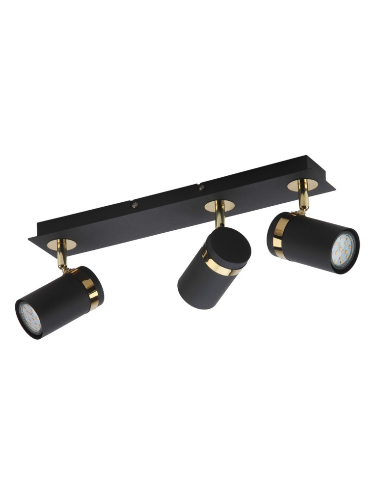 Spotlight ceiling lamps - Italux Verano Spotlight/Spot Black matte, gold chrome 3xGU10 35W SPL-2031-3 - product kolory-swiatla.pl 2