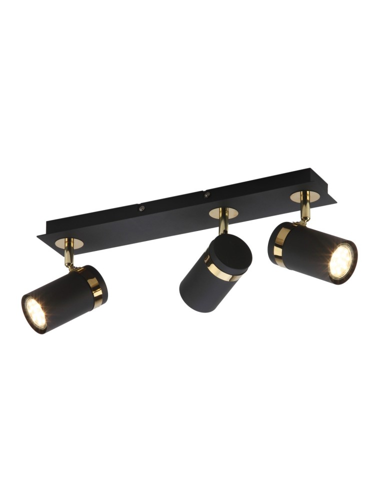 Spotlight ceiling lamps - Italux Verano Spotlight/Spot Black matte, gold chrome 3xGU10 35W SPL-2031-3 - product kolory-swiatla.pl 1