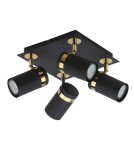 Spotlight ceiling lamps - Italux Verano Spotlight/Spot Black matte, gold chrome 4xGU10 35W SPL-2031-4 - product 2