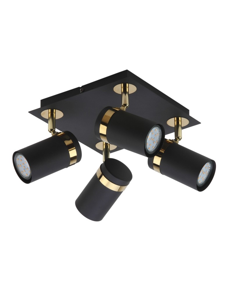 Spotlight ceiling lamps - Italux Verano Spotlight/Spot Black matte, gold chrome 4xGU10 35W SPL-2031-4 - product kolory-swiatla.pl 2