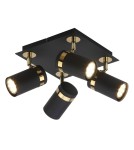 Spotlight ceiling lamps - Italux Verano Spotlight/Spot Black matte, gold chrome 4xGU10 35W SPL-2031-4 - product 1