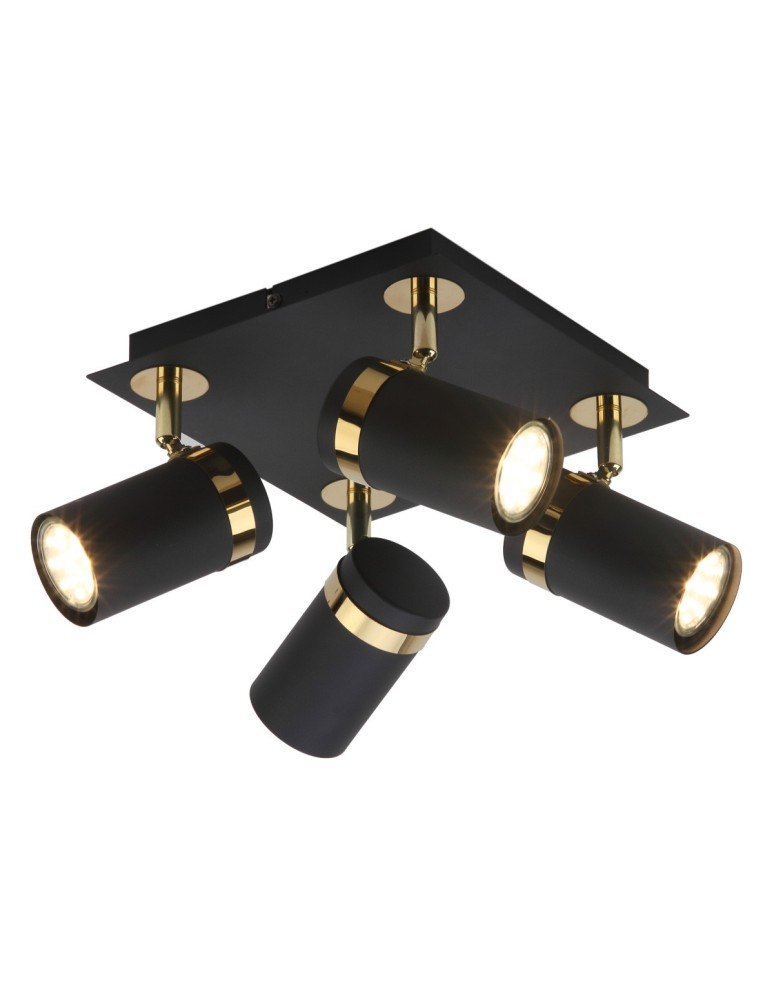 Spotlight ceiling lamps - Italux Verano Spotlight/Spot Black matte, gold chrome 4xGU10 35W SPL-2031-4 - product kolory-swiatla.pl 1