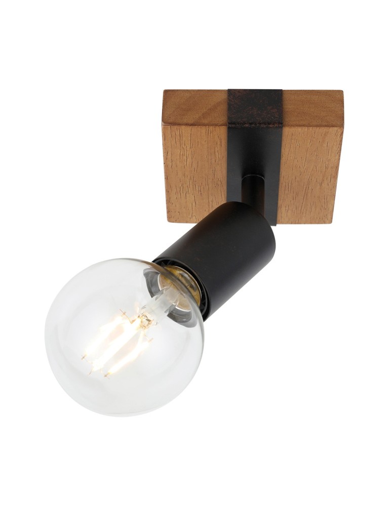 Spotlight ceiling lamps - Italux Molini Spotlight/Spot Black, Wood 1xE27 40W SPL-2079-1 - product kolory-swiatla.pl 1