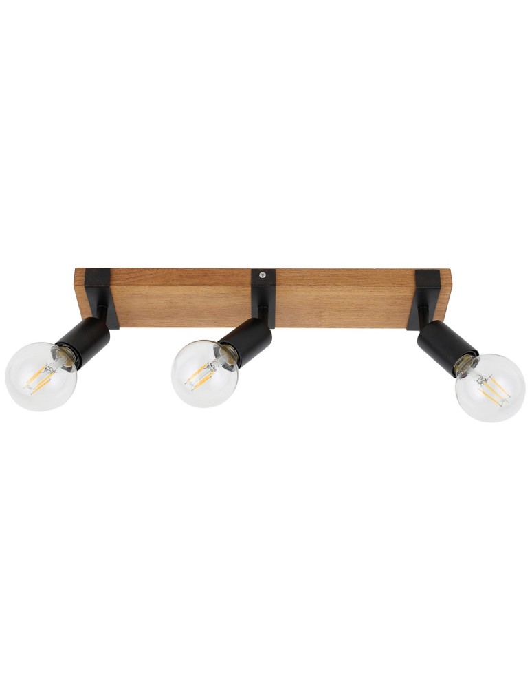 Spotlight ceiling lamps - Italux Molini Spotlight/Spot Black, Wood 3xE27 40W SPL-2079-3 - product kolory-swiatla.pl 2