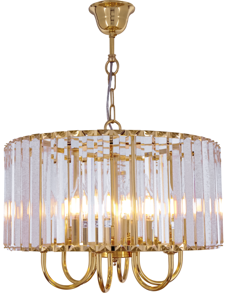 Glamour pendant lamps - Zuma Line Paris Pendant Lamp Gold/Transparent 1906/6 - product kolory-swiatla.pl 1