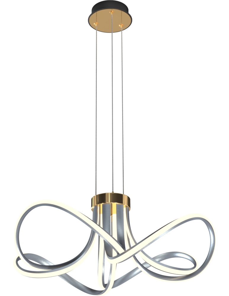 Lampy wiszące - Zuma Line Abro Lampa Wisząca Czarny/Francuskie Złoto/Szary Md5520-4-3Bgbdt - produkt kolory-swiatla.pl 2