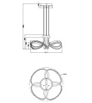 Lampy wiszące - Zuma Line Abro Lampa Wisząca Czarny/Francuskie Złoto/Szary Md5520-4-3Bgbdt - produkt 4