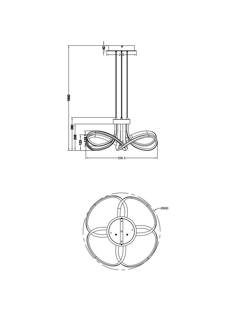 Lampy wiszące - Zuma Line Abro Lampa Wisząca Czarny/Francuskie Złoto/Szary Md5520-4-3Bgbdt - produkt kolory-swiatla.pl 4