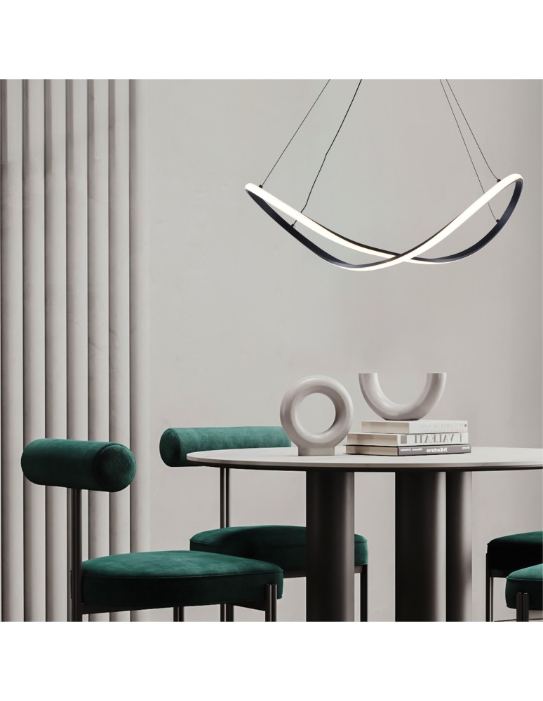 LED pendant lamps - Zuma Line Erda Pendant with Light Colour Switch 3000K/4000K/6000K Black 19600P-BK. - product kolory-swiatla.pl 2