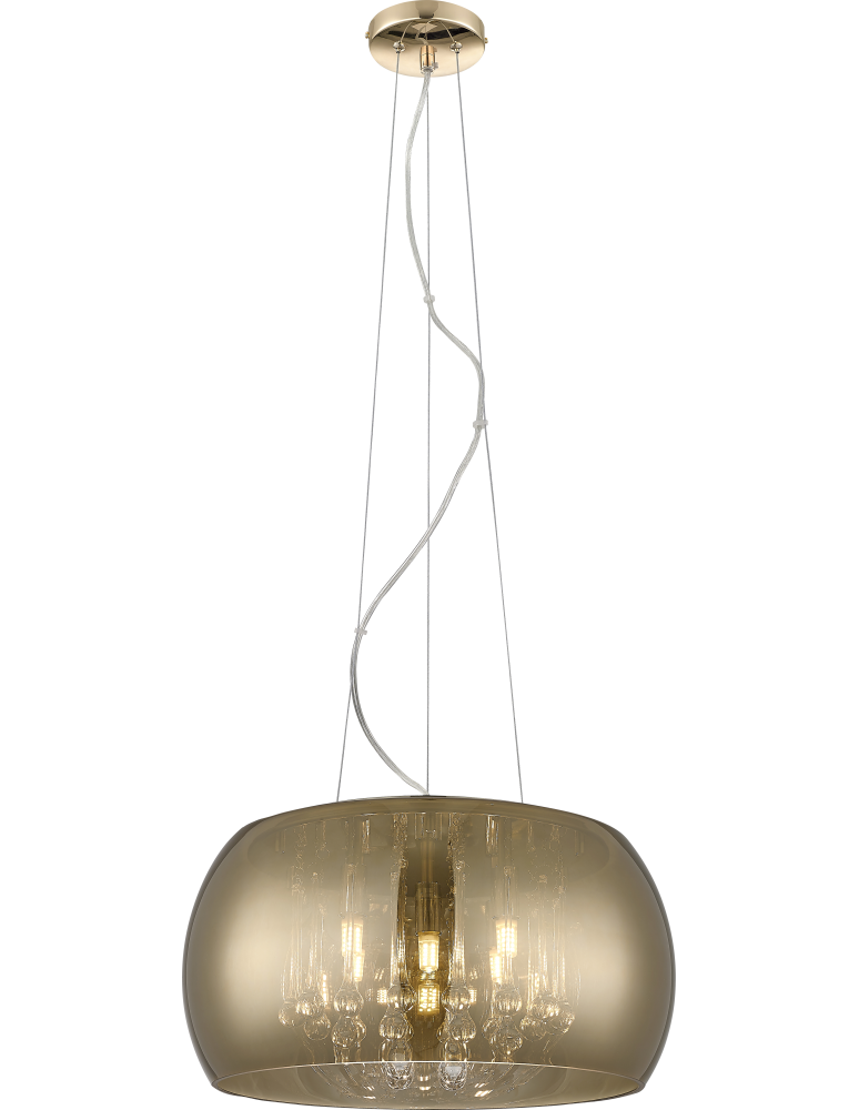 Glamour pendant lamps - Zuma Line Crystal French Gold Pendant Lamp P0076-05L-F7Hf. - product kolory-swiatla.pl 1