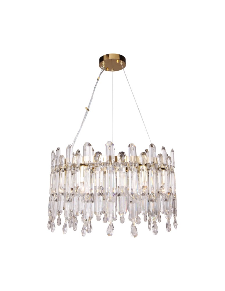 Glamour pendant lamps - Zuma Line Crown Pendant Lamp Gold/Transparent 9867-500 - product kolory-swiatla.pl 3