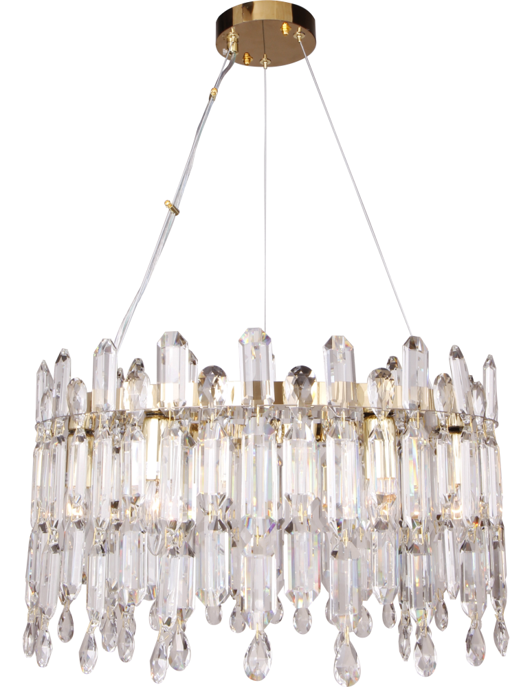 Glamour pendant lamps - Zuma Line Crown Pendant Lamp Gold/Transparent 9867-500 - product kolory-swiatla.pl 1